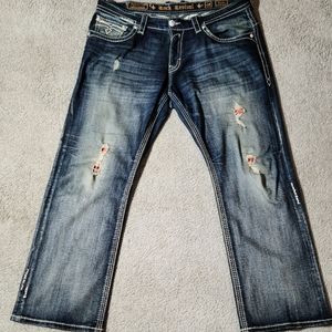 Rock Revival Flavian Relaxed Straight Jean 40-Waist 34-Inseam